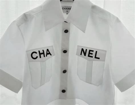 chanel crisp white blouse|Chanel blouses.